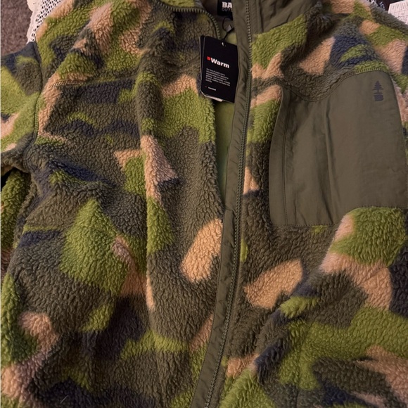 Bass Outdoor Women's Coastal Sherpa Zip-up Camo Jacket green Fleece Warm - Picture 6 of 7